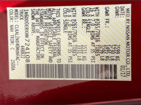 Certified 2017 Nissan Frontier SV w/ SV Value Truck Package image 36