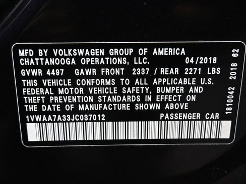 Used 2018 Volkswagen Passat 2.0T S image 37