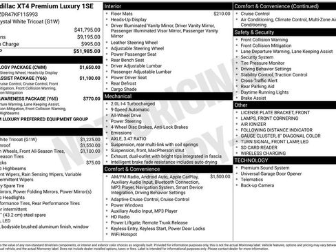 Certified 2019 Cadillac XT4 Premium Luxury w/ Technology Package AWD/4WD image 5