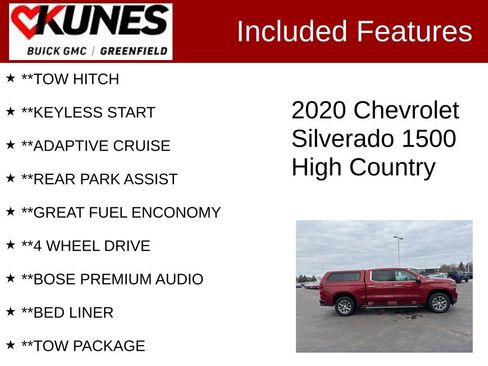 Used 2020 Chevrolet Silverado 1500 High Country w/ Safety Package II image 3