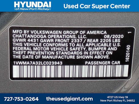 Used 2020 Volkswagen Passat 2.0T R-Line FWD image 35