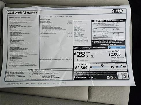 Certified 2025 Audi A3 2.0T Premium w/ Convenience Package image 15
