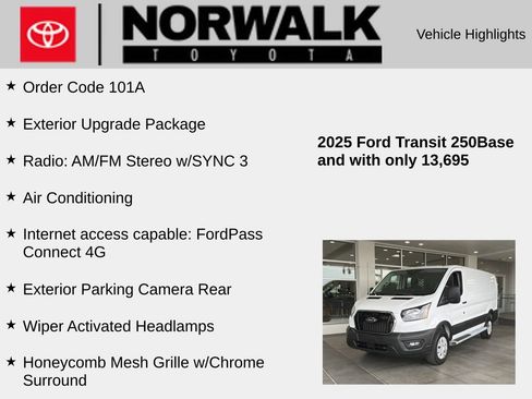Used 2025 Ford Transit 250 Low Roof w/ Exterior Upgrade Package RWD image 10