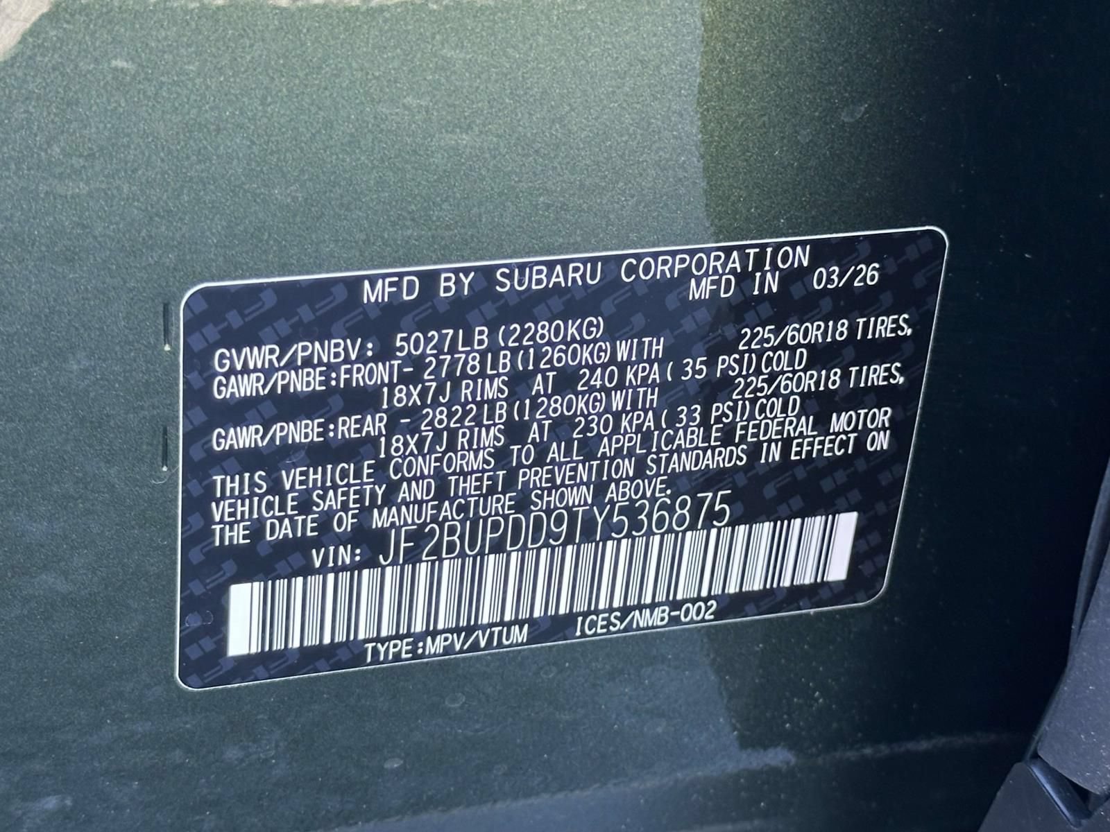 New 2026 Subaru Outback Limited AWD/4WD image 15