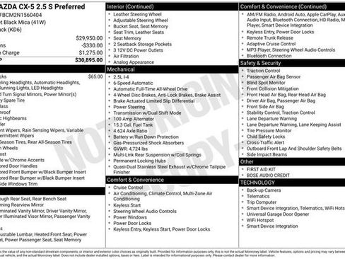 Used 2022 MAZDA CX-5 AWD 2.5 S w/ Preferred Package image 25