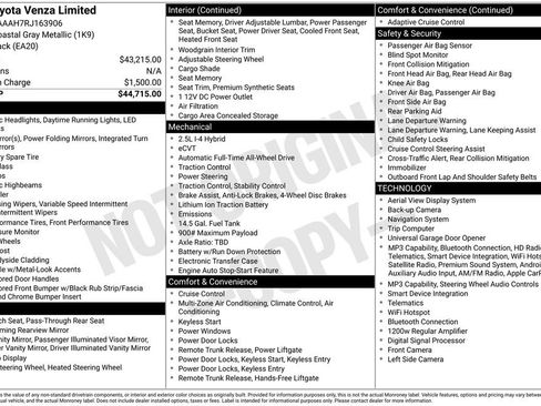 Used 2024 Toyota Venza Limited AWD/4WD image 2