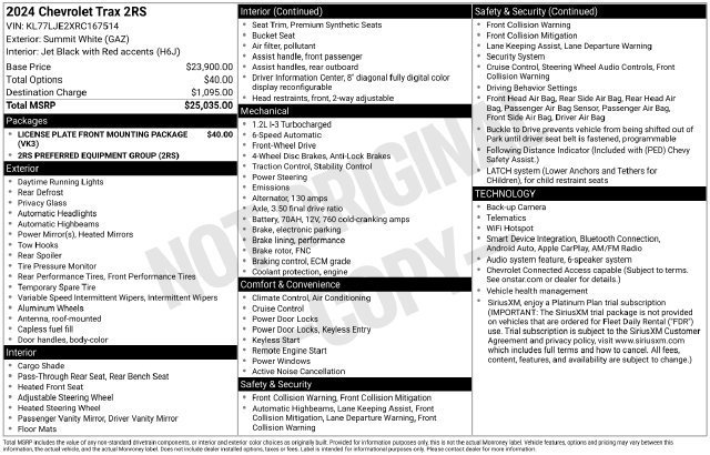 Used 2024 Chevrolet Trax RS FWD image 42