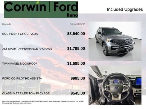 Certified 2022 Ford Explorer XLT w/ Equipment Group 202A AWD/4WD image 3