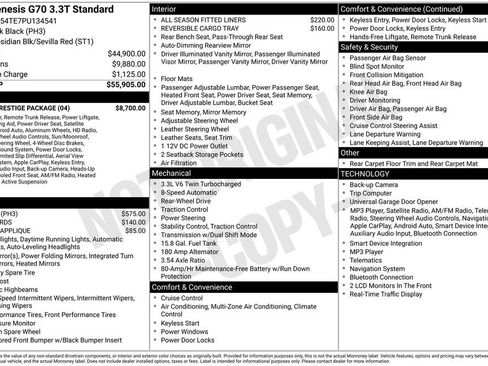 Used 2023 Genesis G70 3.3T w/ Sport Prestige Package RWD image 3