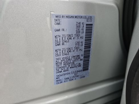 New 2025 Nissan Murano Platinum w/ Cargo Package image 36