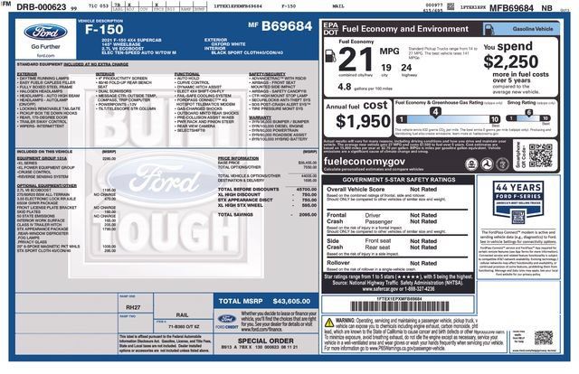 Used 2021 Ford F150 XL w/ Equipment Group 101A High AWD/4WD image 39