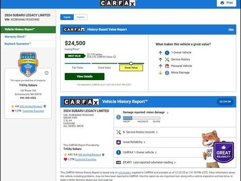 Used 2024 Subaru Legacy Limited image 13