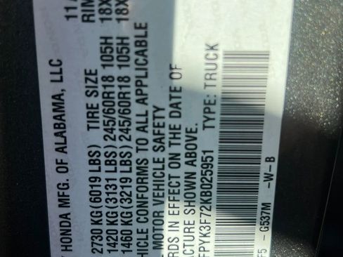 Used 2019 Honda Ridgeline RTL-E image 32