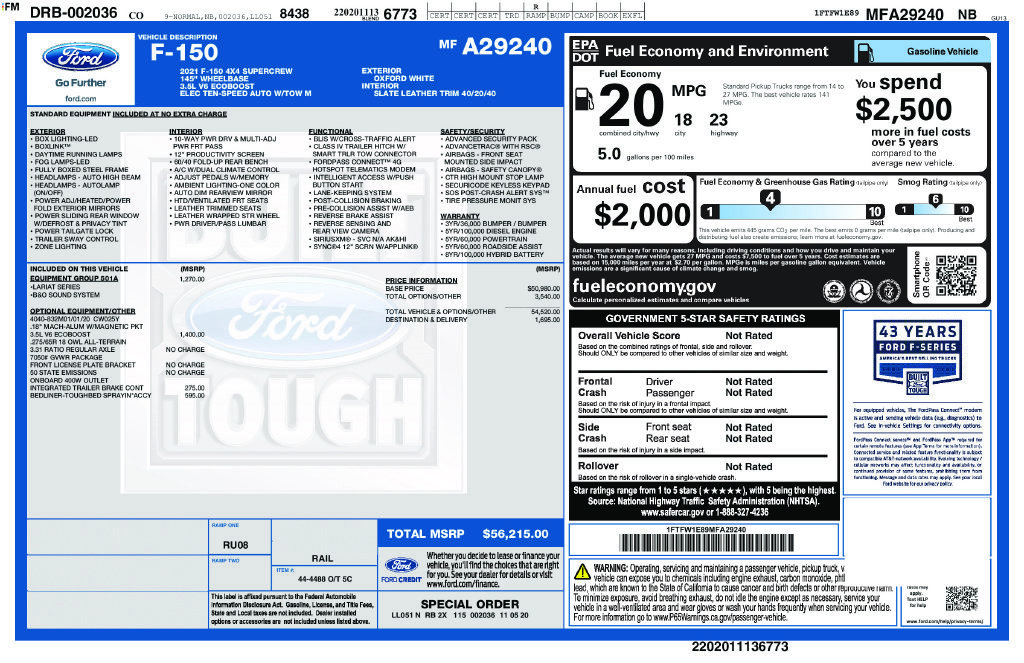 Used 2021 Ford F150 Lariat w/ Equipment Group 501A Mid AWD/4WD image 8