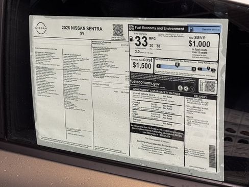 New 2026 Nissan Sentra SV w/ SV Convenience Package FWD image 15