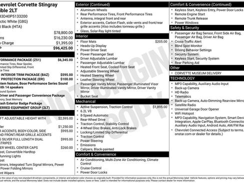 Used 2023 Chevrolet Corvette Stingray Preferred Conv w/ Z51 Performance Package RWD image 3