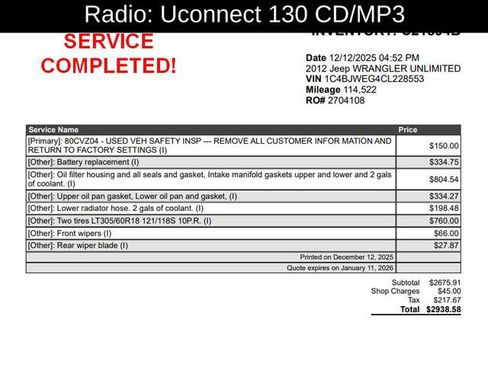 Used 2012 Jeep Wrangler Unlimited Sahara image 13