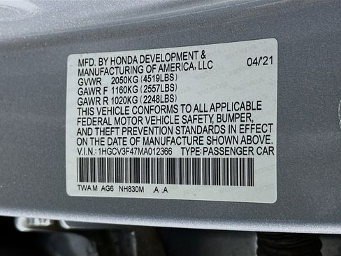 Used 2021 Honda Accord EX image 12