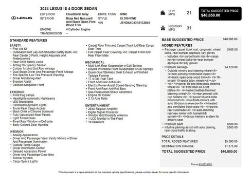 Used 2024 Lexus IS 300 w/ Premium Package RWD image 39