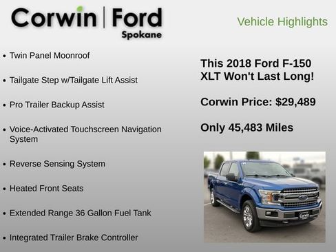 Used 2018 Ford F150 XLT w/ Equipment Group 302A Luxury AWD/4WD image 24