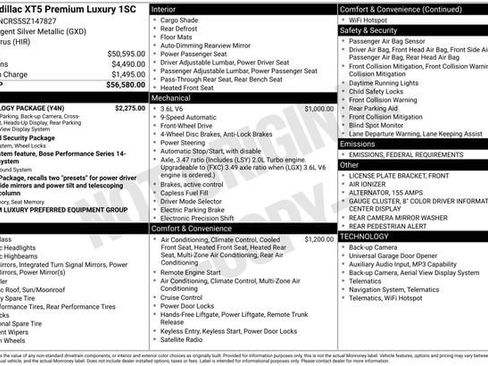 New 2025 Cadillac XT5 Premium Luxury w/ Technology Package image 32