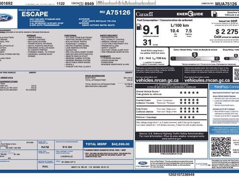 Used 2021 Ford Escape Titanium AWD/4WD image 4