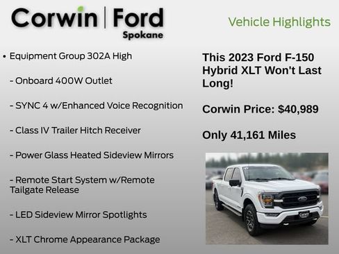 Used 2023 Ford F150 XLT w/ Equipment Group 302A High AWD/4WD image 7