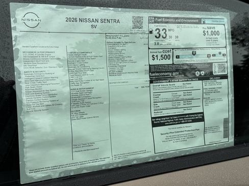 New 2026 Nissan Sentra SV w/ SV Convenience Package FWD image 13