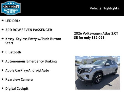 Certified 2026 Volkswagen Atlas SE AWD/4WD image 4