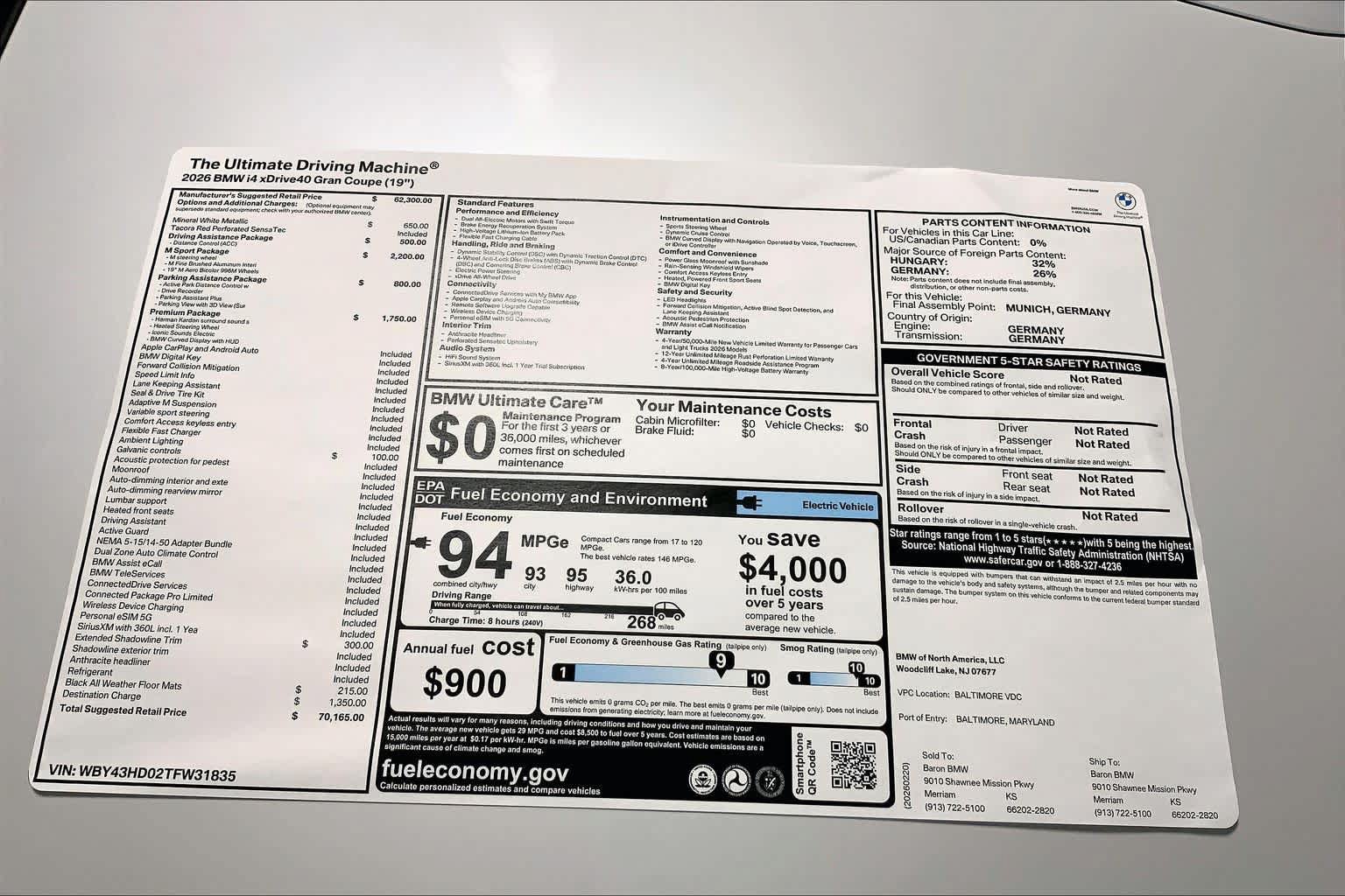 New 2026 BMW i4 xDrive40i w/ M Sport Package AWD/4WD image 22