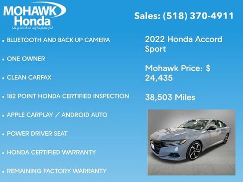 Certified 2022 Honda Accord Sport image 8