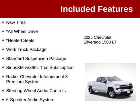 Used 2025 Chevrolet Silverado 1500 LT w/ Work Truck Package AWD/4WD image 3