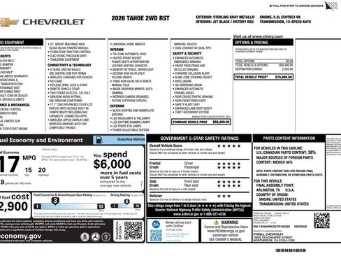 Used 2026 Chevrolet Tahoe RST RWD image 4