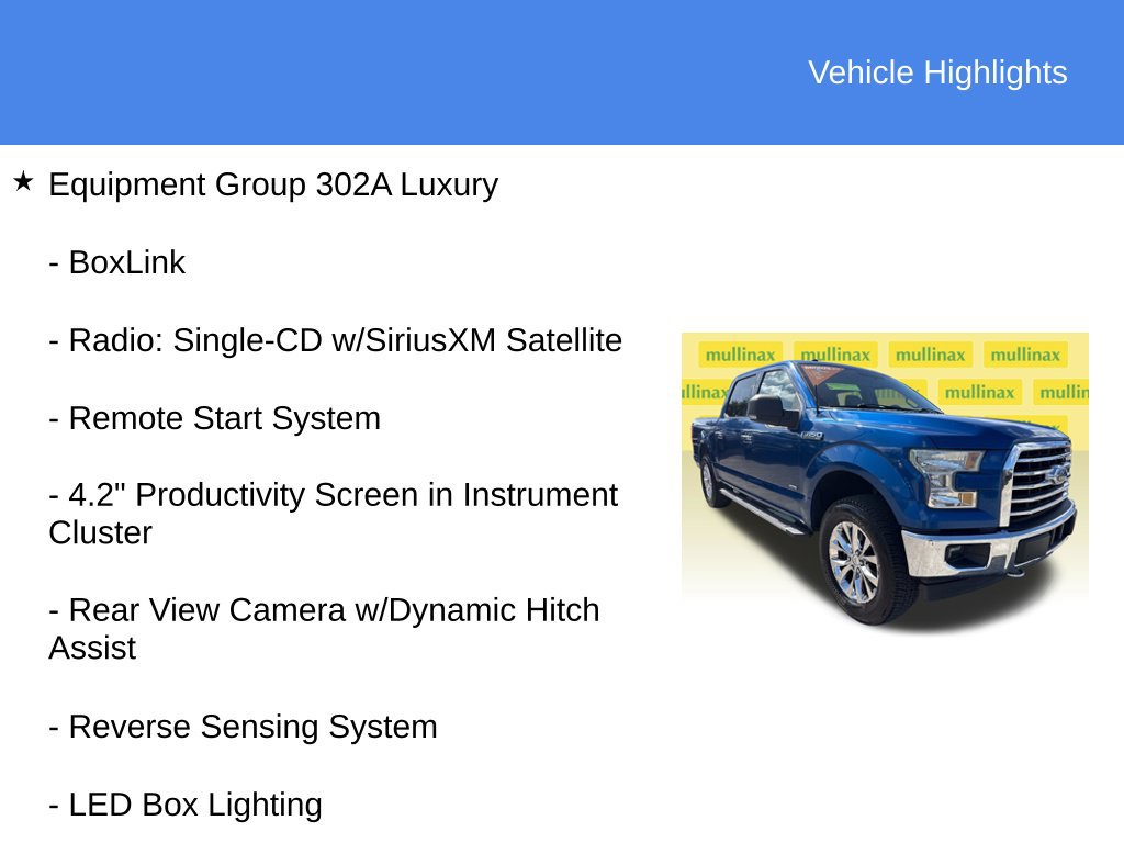 Used 2017 Ford F150 XLT w/ Equipment Group 302A Luxury AWD/4WD image 16