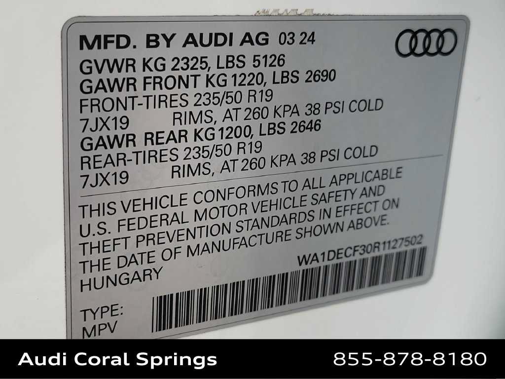 Certified 2024 Audi Q3 2.0T Premium w/ Convenience Package AWD/4WD image 29