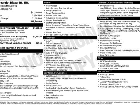 Used 2021 Chevrolet Blazer RS w/ Enhanced Convenience Package image 3