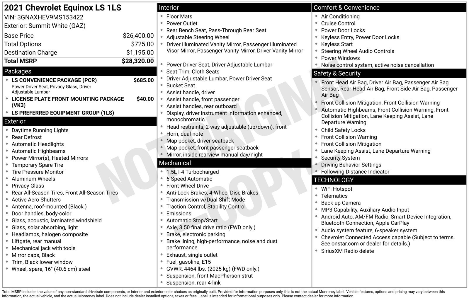 Used 2021 Chevrolet Equinox LS w/ LS Convenience Package FWD image 7