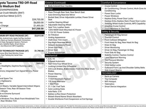 Used 2023 Toyota Tacoma TRD Off-Road w/ TRD Premium Off Road Package AWD/4WD image 6