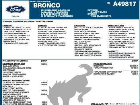 Used 2025 Ford Bronco Badlands AWD/4WD image 2