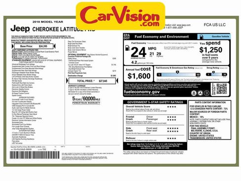 Used 2018 Jeep Cherokee Latitude w/ Safety Group image 2