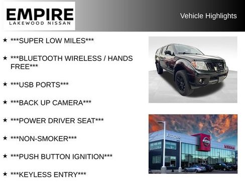 Used 2021 Nissan Frontier SV w/ Midnight Edition Floor Mats AWD/4WD image 2