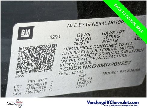 Used 2021 Chevrolet Tahoe LT AWD/4WD image 12