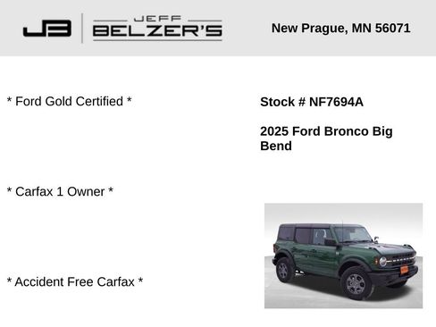 Certified 2025 Ford Bronco Big Bend image 2