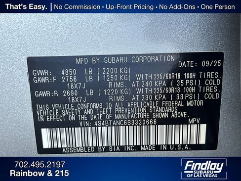 New 2025 Subaru Outback Limited image 36