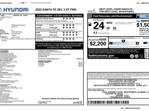 Used 2025 Hyundai Santa Fe SEL image 4