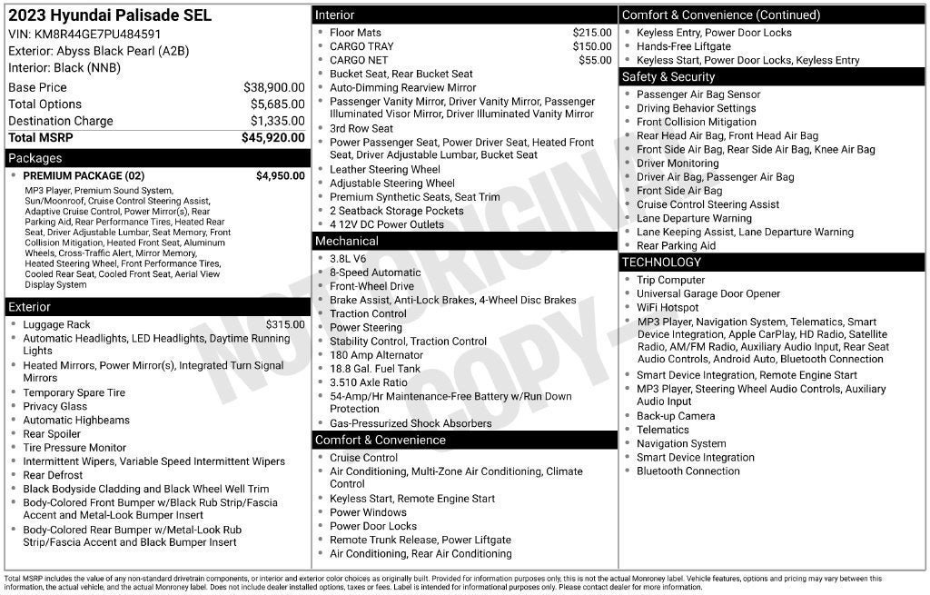 Used 2023 Hyundai Palisade SEL w/ Premium Package FWD image 44