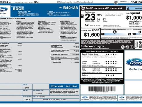 Used 2017 Ford Edge SEL w/ Equipment Group 201A AWD/4WD image 15