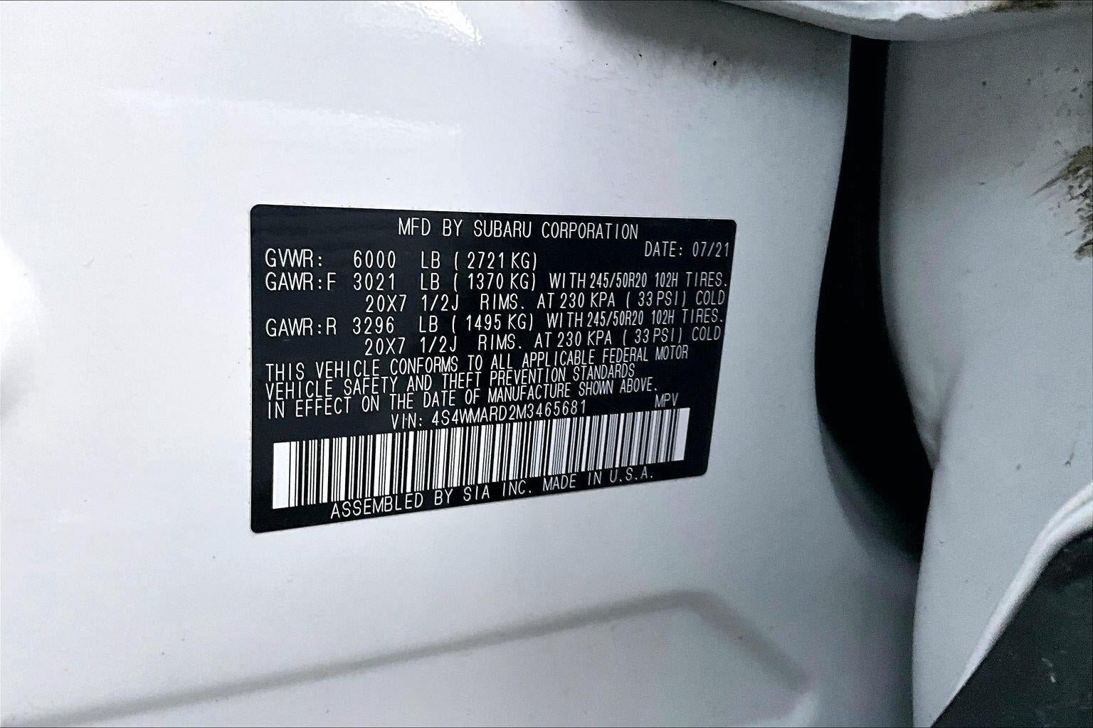 Used 2021 Subaru Ascent Touring w/ Popular Package #2A AWD/4WD image 19