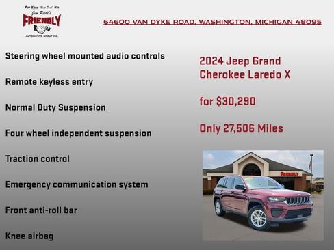 Used 2024 Jeep Grand Cherokee Laredo X w/ Luxury Tech Group I AWD/4WD image 20