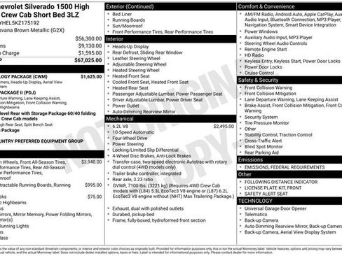 Used 2019 Chevrolet Silverado 1500 High Country w/ Technology Package image 10